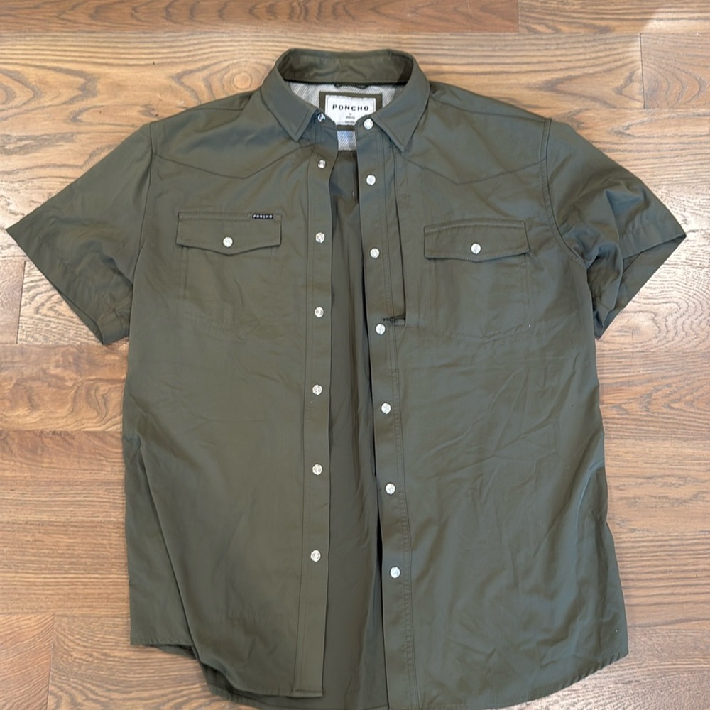 Poncho Sabine Men Slim Button Up Short Sleeve